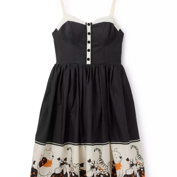 Disney Dresses & Skirts - Disney Black and Cream Halloween Winnie the Pooh Print Dress